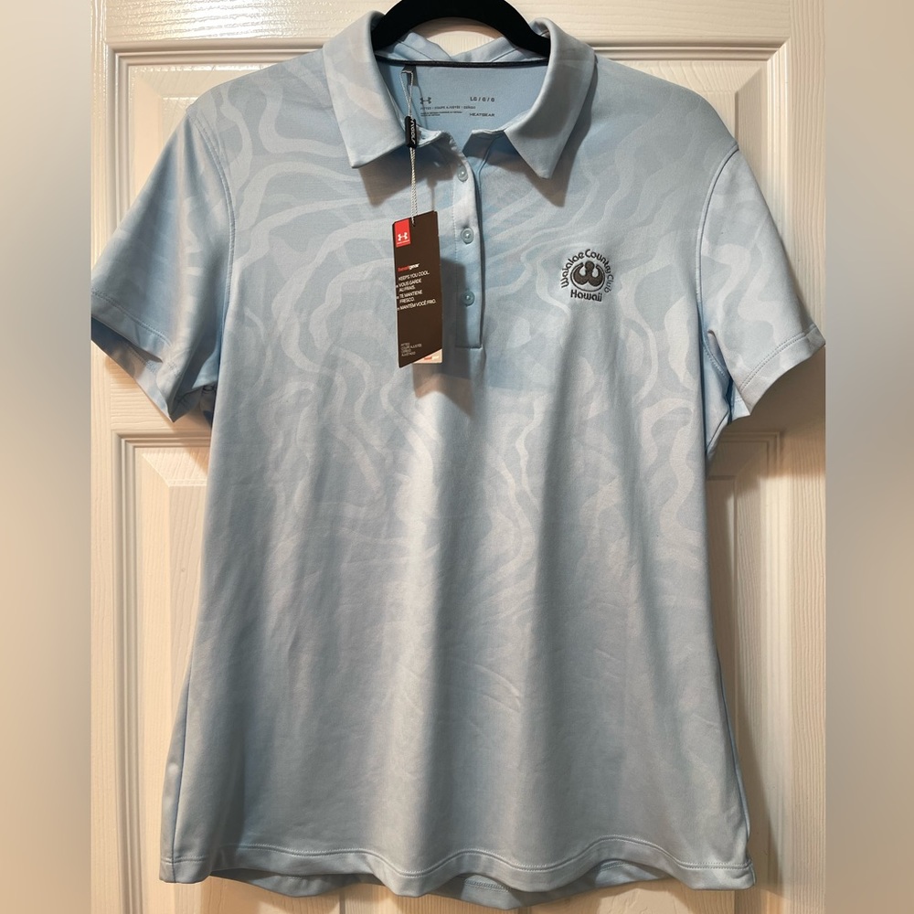 Ladies Under Armour Waialae Country Club Golf Polo - Light Blue